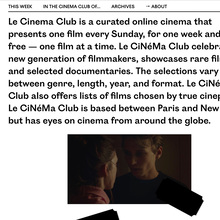 <cite>Le Cinema Club</cite> website (2016)