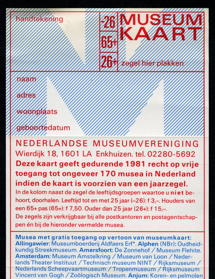 Museumkaart 1981, Nederlandse Museumvereniging 2