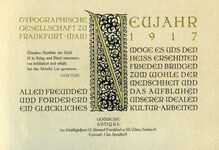 Typographische Gesellschaft zu Frankfurt/Main, New<span class="nbsp">&nbsp;</span>Year wishes 1917
