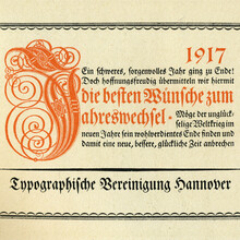 Typographische Vereinigung Hannover, New Year wishes 1917