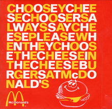 McDonald’s “Choosey Cheese Choosers” sticker