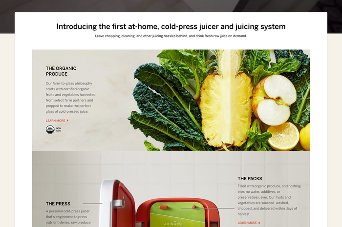 Juicero website 3