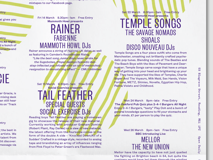 Oakford Social Club, Music & Arts Programme 5