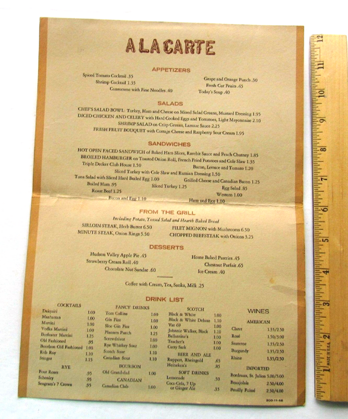 Bear Mountain Inn menus 4