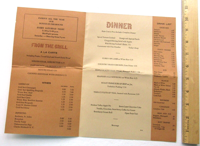 Bear Mountain Inn menus 2