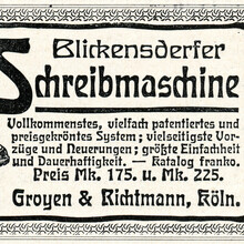 Blickensderfer typewriter ad