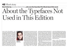 “About the Typefaces Not Used in This Edition” — Jonathan Safran Froer, <cite>The Guardian</cite>