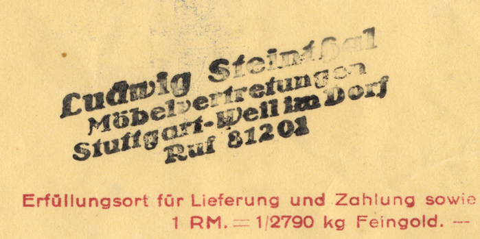 Möbelhaus Walther Geßwein letter, 1937 3