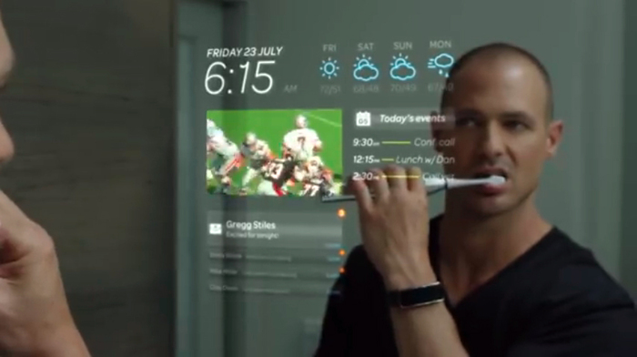 Omnes here is used in a futuristic interface, providing ubiquituous access to personalized data. Still from the video clip “Mobilizing Your World with AT&amp;T”