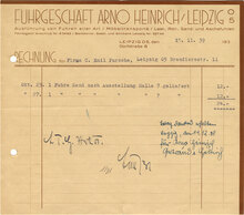 Fuhrgeschäft Arno Heinrich invoice, 1939