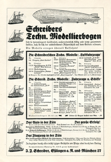 Ad for J.F. Schreiber papercraft sets