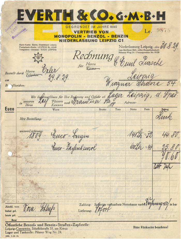 Everth &amp; Co. invoice, 1929 1