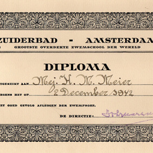 Zuiderbad Amsterdam swimming certificate