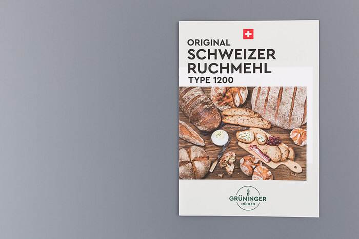 Also used in layouts for informative leaflets and various advertising media, Cera Pro conveys the sense of Swiss clarity and distinct identity that Michael Risch wanted to achieve for Grüninger Mühlen.