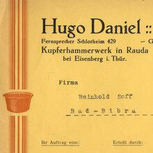 Hugo Daniel invoice, 1935