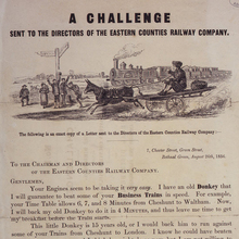 A Challenge Sent to the Directors of the Eastern Counties Railway Company