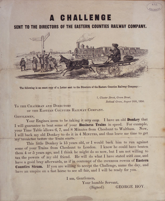 A Challenge Sent to the Directors of the Eastern Counties Railway Company