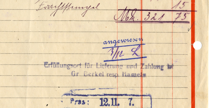 Friedrich Rumpfkeil & S&ouml;hne invoice, 1919 3