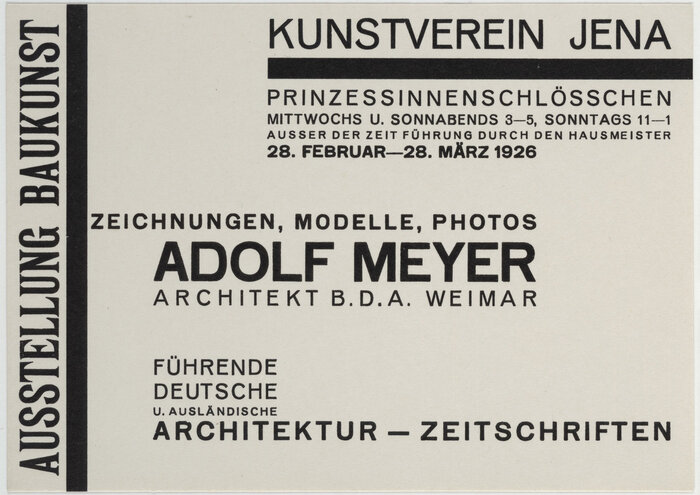 1926: Adolf Meyer. Schmale Etienne along the side.