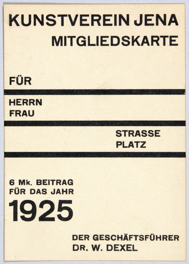 Membership card for 1925. The annual fee was 6 Mark.