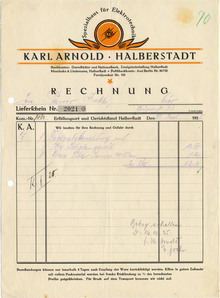 Karl Arnold invoices, 1920s