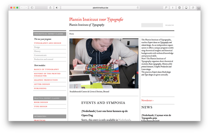 Plantin Institute of Typography website 1