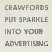“Crawfords put sparkle into your advertising” ad