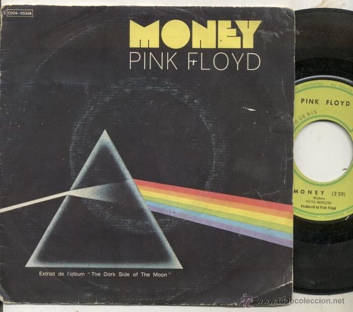 French version by Pathé Marconi [Discogs], featuring the prism spectrum as seen on the iconic album cover designed by Storm Thorgerson of Hipgnosis and drawn by George Hardie