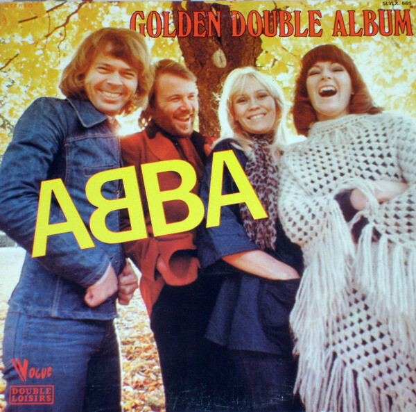 The first appearance of the ABBA logo was on the French Golden Double Album ‎(Melba, Vogue, May 1976). The secondary typeface is  in all caps.