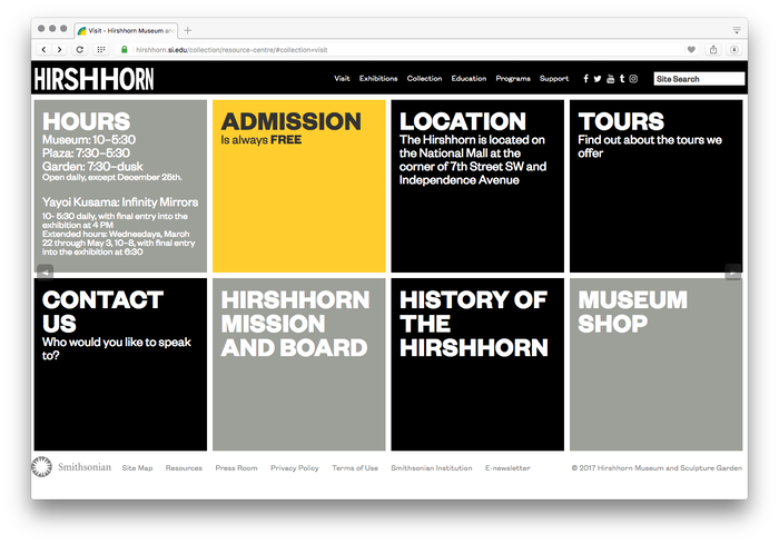 Hirshhorn Museum and Sculpture Garden website 2