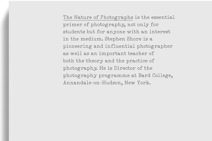 The Nature of Photographs (Phaidon) 1