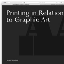 <cite>Printing in Relation to Graphic Art</cite> by George French, Pavel Kedich web edition