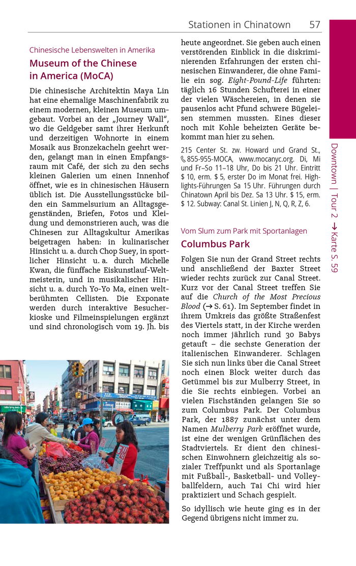 Sample page from an excerpt of the New York City guide. Vela is paired with Open Sans for headlines.