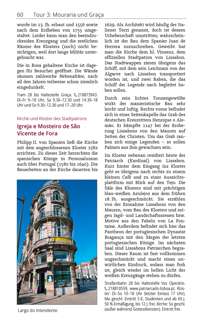 Sample page from an excerpt of the Lissabon city guide