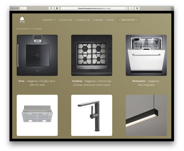 The Park House Apartments promotional website 4