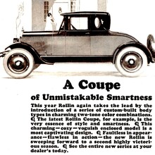Rollin ad: “A Coupe of Unmistakable Smartness”