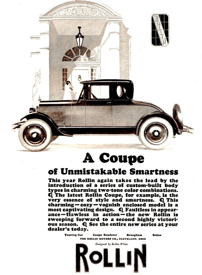 Rollin ad: &ldquo;A Coupe of Unmistakable Smartness&rdquo; 1