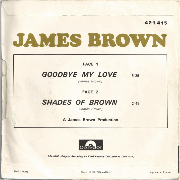 Goodbye My Love by James Brown (France) 2