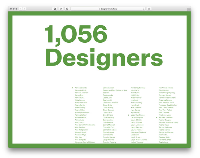 The Designers Institute of New Zealand website (2017) 1