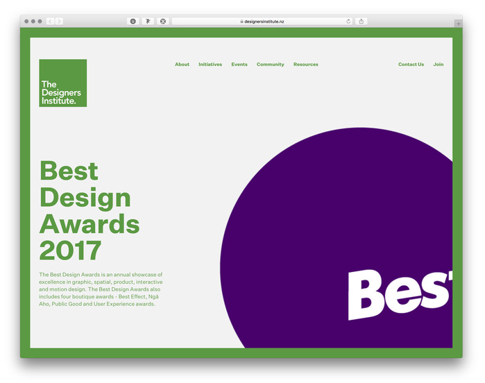 The Designers Institute of New Zealand website (2017) 2