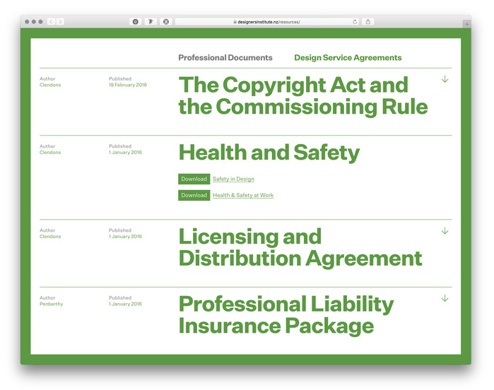 The Designers Institute of New Zealand website (2017) 5