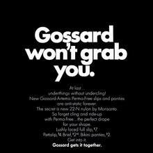 Gossard ad: “Gossard won’t grab you”