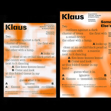 <cite>Klaus</cite> exhibition, Yeo Workshop