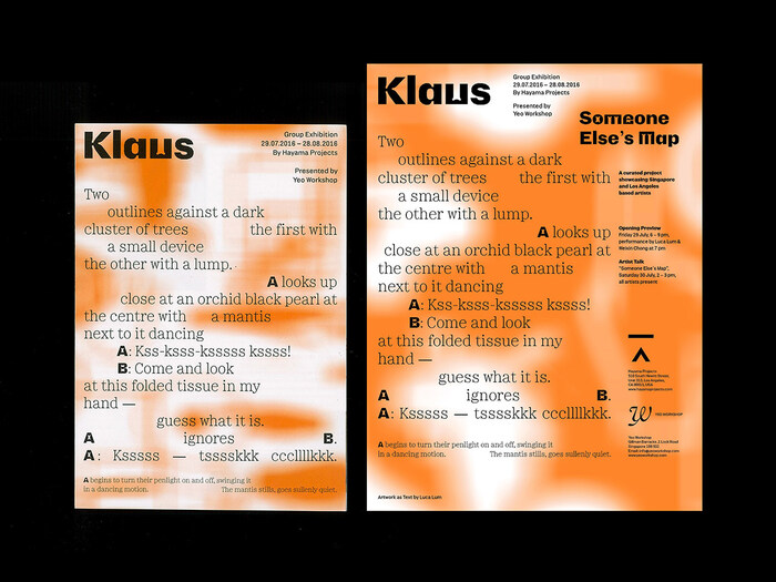 Klaus exhibition, Yeo Workshop 1