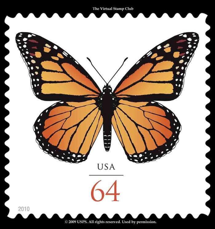 64 Cent Monarch stamp, USA 2010