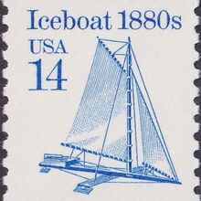 14 cent “Iceboat 1880s” stamp, USA 1986