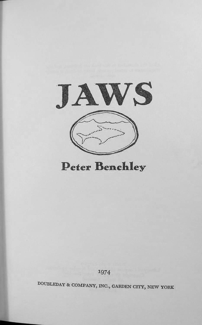 JAWS by Peter Benchley, Doubleday edition 3