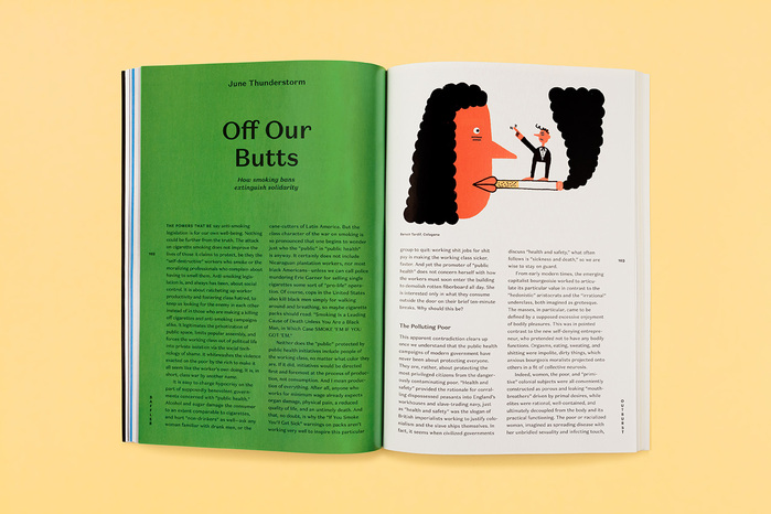 Opening spread of an opinion piece, featuring Domaine Sans