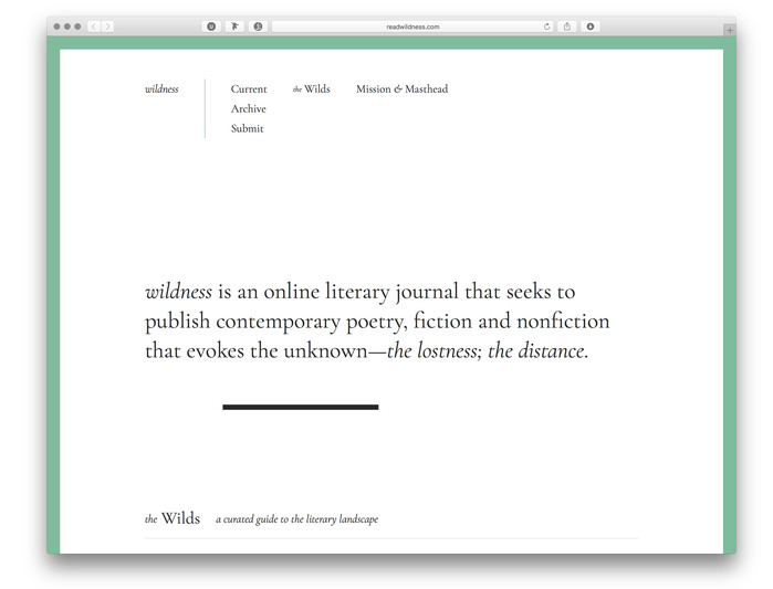 Wildness website (2017) 1
