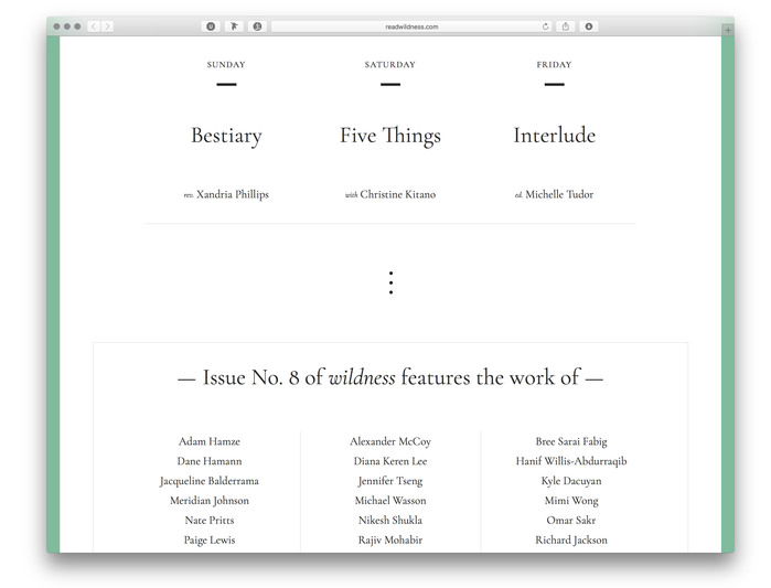 Wildness website (2017) 2